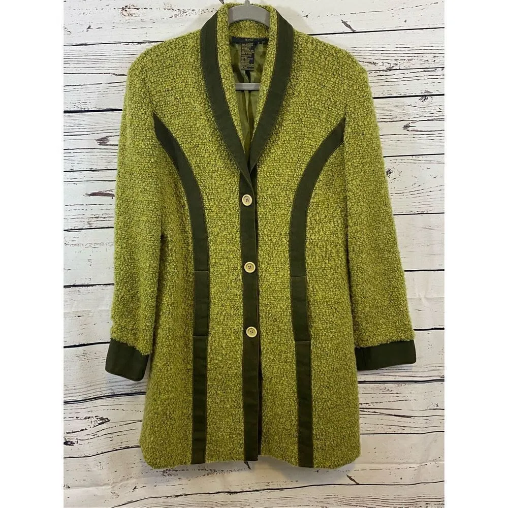 Christine Phillipe Limage Long Button Front Jacket in Size Small Green - Image 2