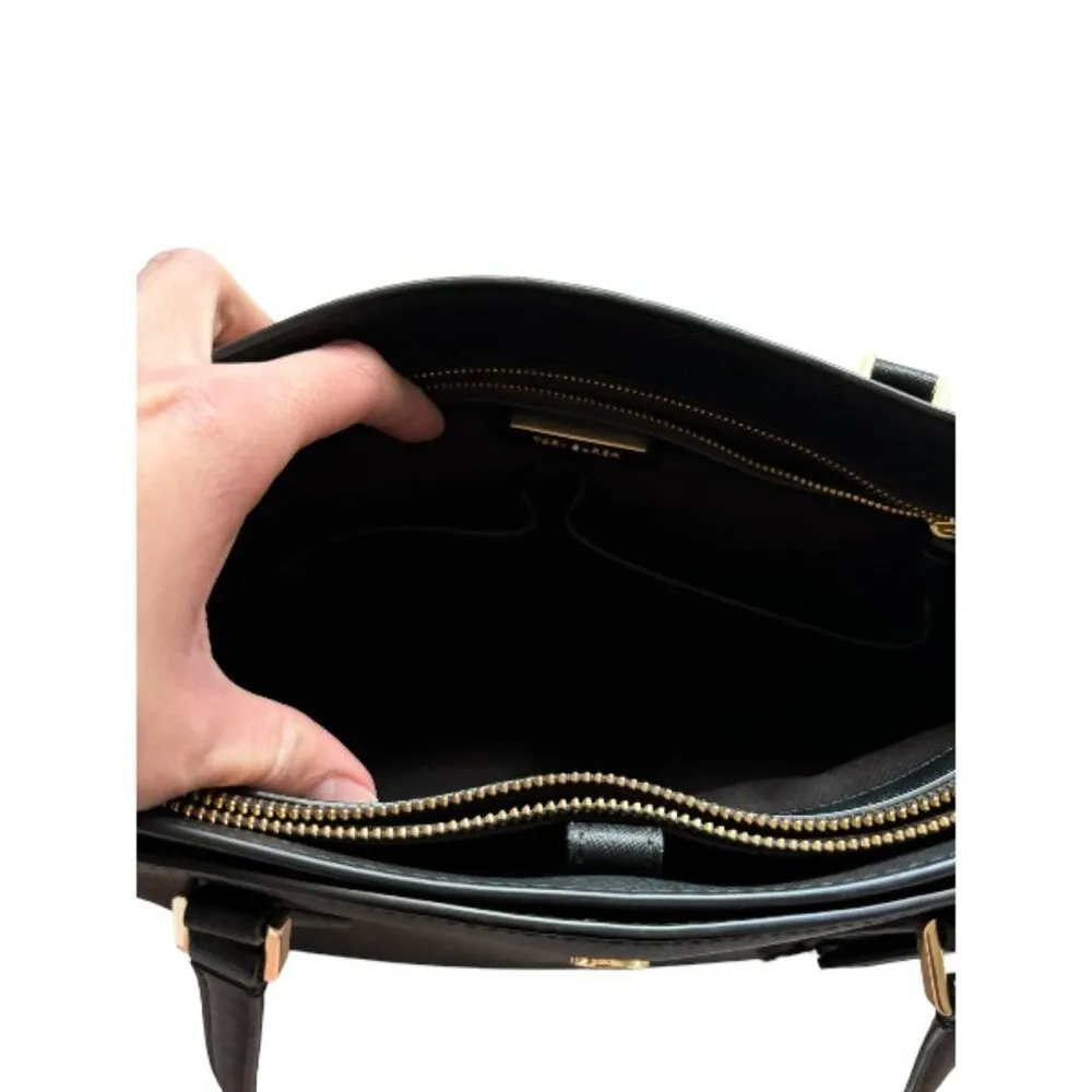 Women's AUTH Tory Burch Black Leather Emerson Top Zip Tote & Matching Wallet EUC - Image 6