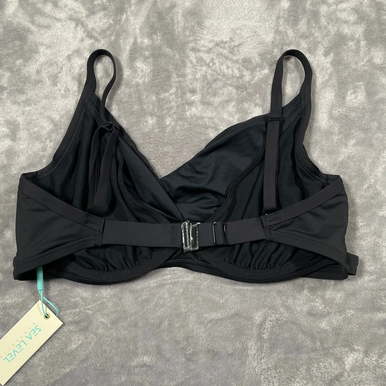 Sea Level Bikini Top Women 12 DD Essentials Twist Front Underwire Adjustable New Black - Image 2