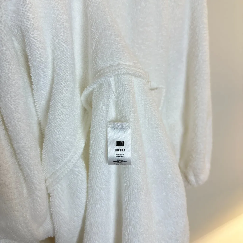 LUNYA Spa Terry Robe in Sincere White Size X - Image 6