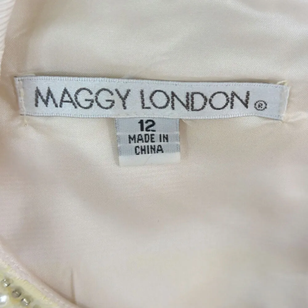 Maggy London Women Yellow Cocktail Dress Pleated‎ Pearl Neck Size 12 - Image 11