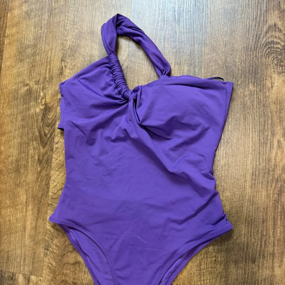 NWT ZARA Asymmetric Swimsuit Sz Small Purple One Piece One Shoulder - Image 5