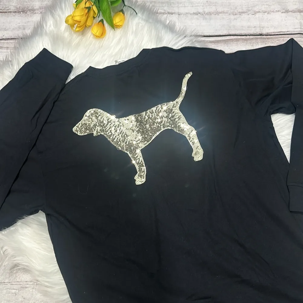 Pink Victoria's Secret Tops Pink Sequin Long Size: M - Image 4