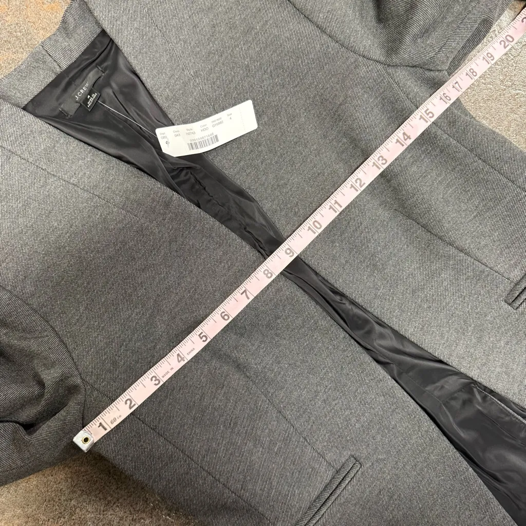 NEW J. Crew Going-Out Blazer Open Front Jacket Stretch Twill Gray Grey 4 NWT - Image 15