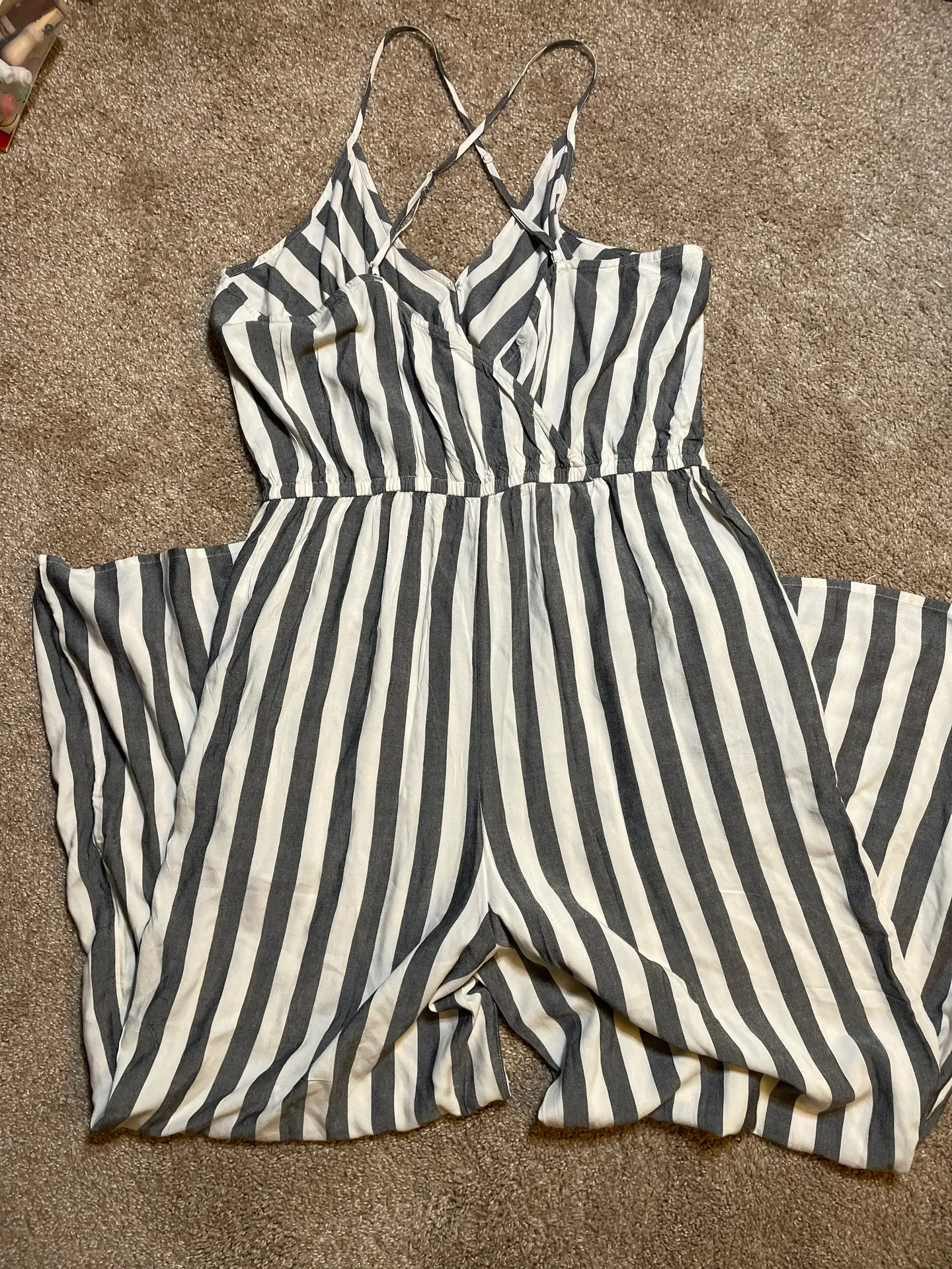 AE Striped Strappy Wide Leg Jumpsuit - Image 9