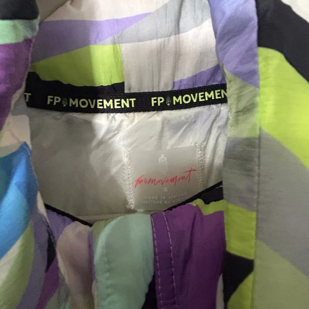 NEW New Free People In A Bubble Printed Puffer Neon Purple Vest Small Whimsical - Image 4