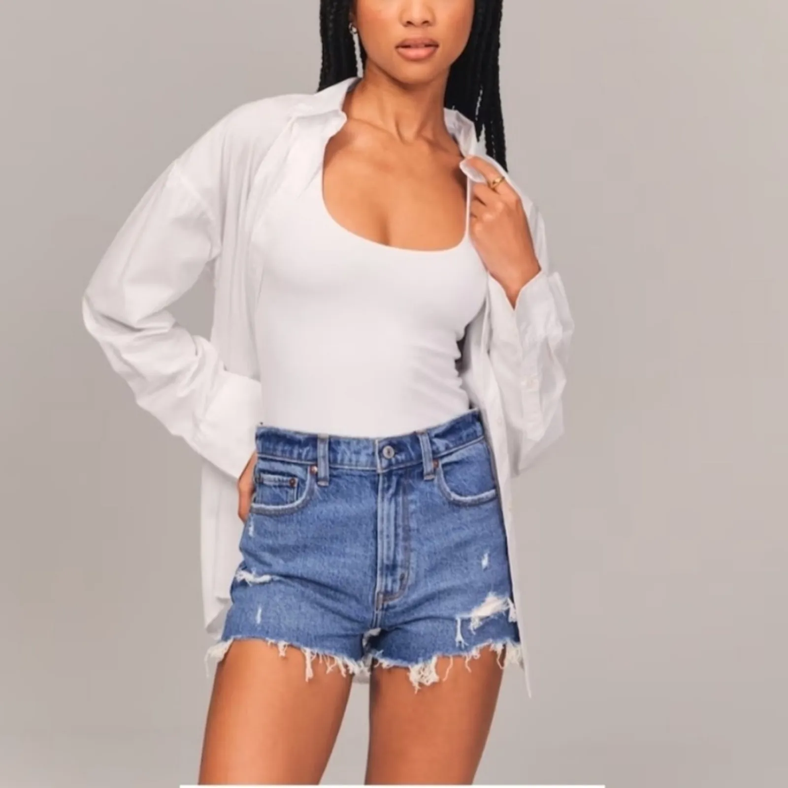 Abercrombie & Fitch The Mom Short High Rise Sz 29 / 8 - Image 5