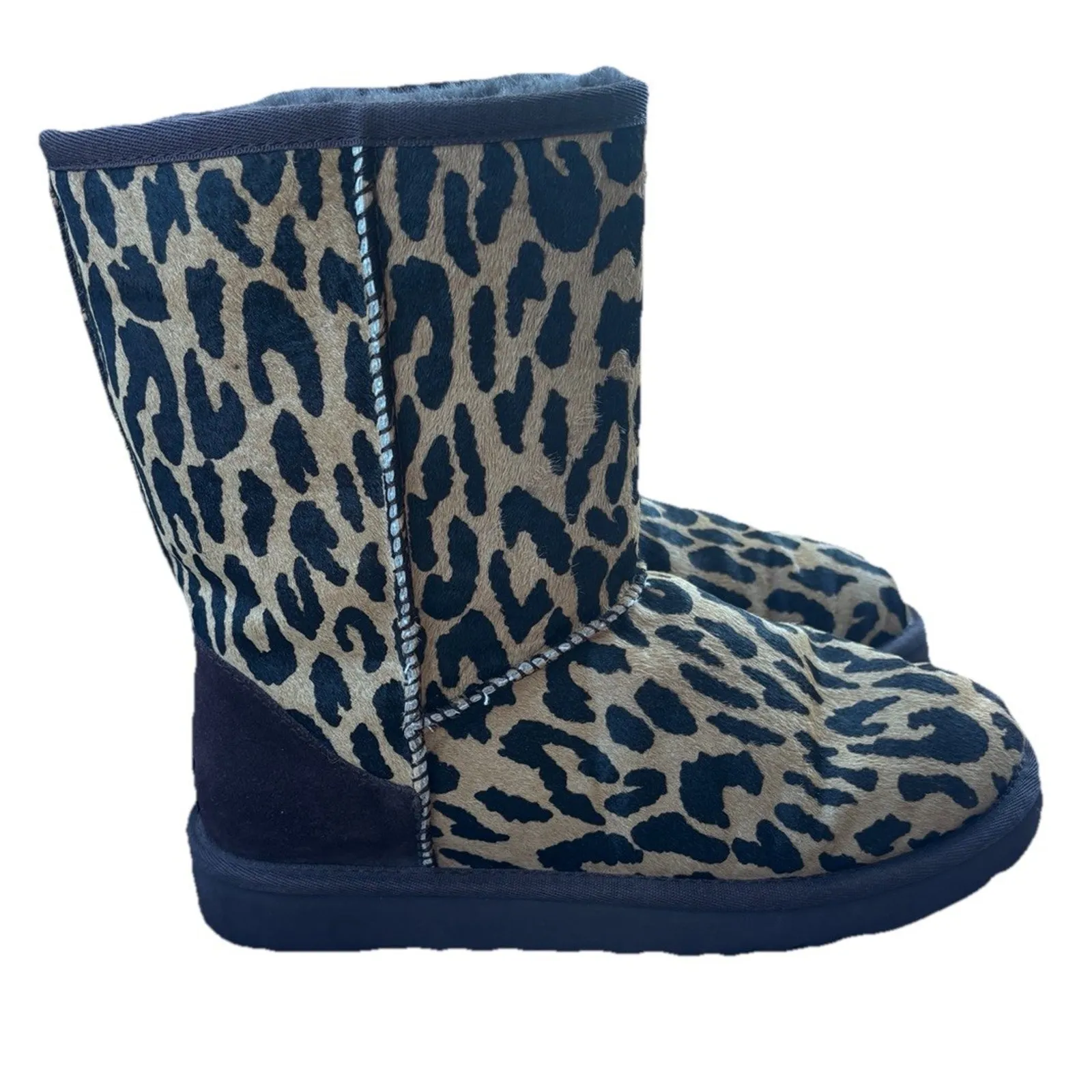 UGG Womens Sz 7 Cheetah Animal Print Pony Hair Boots 1002790 Classic Short II - Image 4