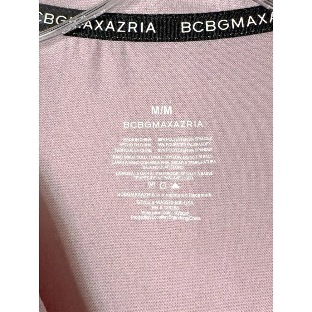 BCBGMAXAZRIA Women's Button Short Sleeve Pajama Sleep Shirt Dusty Pink Medium - Image 6