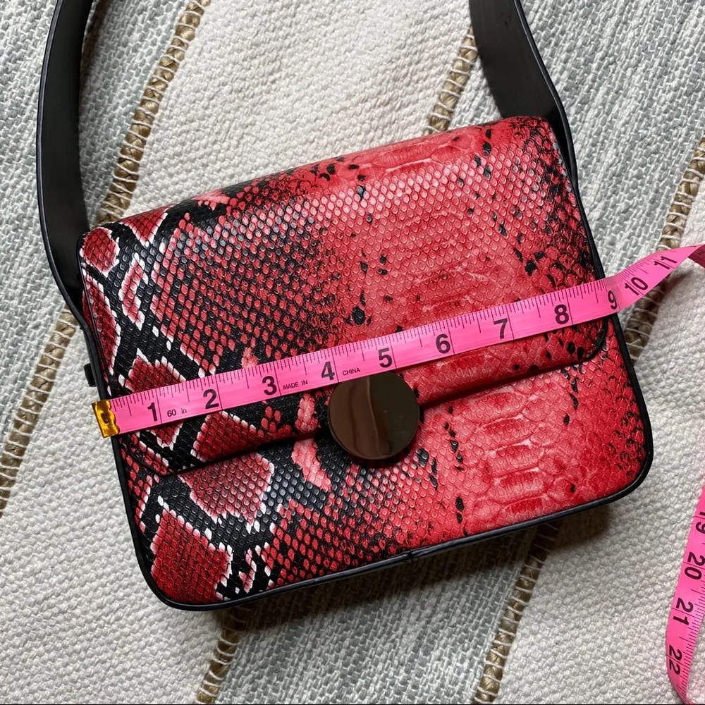 Nissa One Red Black Snake Print Crossbody Bag - Image 6