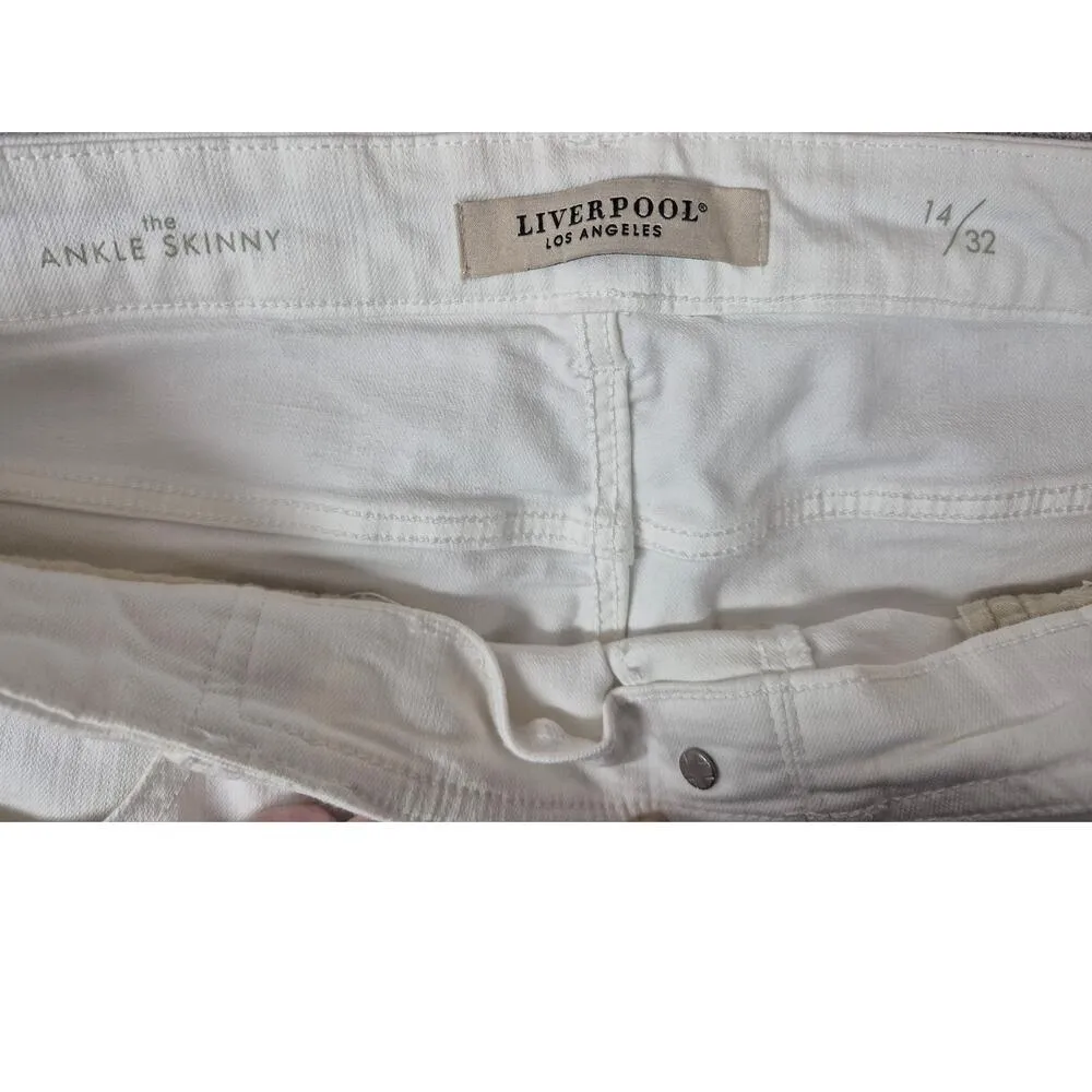 Liverpool Los Angeles Ankle Skinny Jeans White Sz 14/32 NWO - Image 4