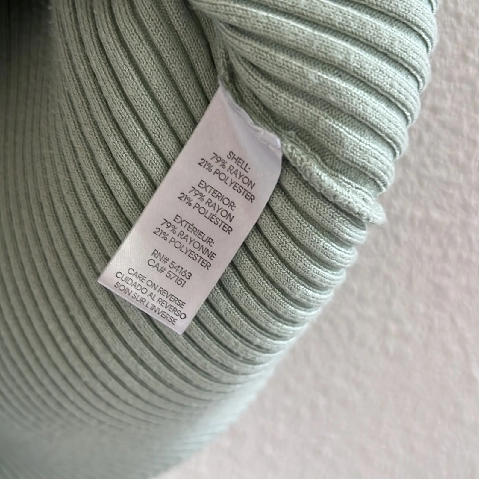 Calvin Klein Jeans  Top Ribbed Light Mint Green Collar Academia Button Crop Small - Image 6