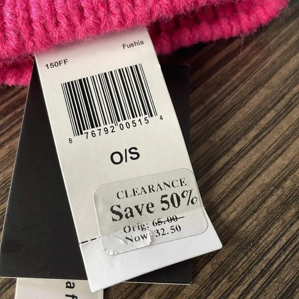 Beanie with Pom Pom NWT Pink - Image 3