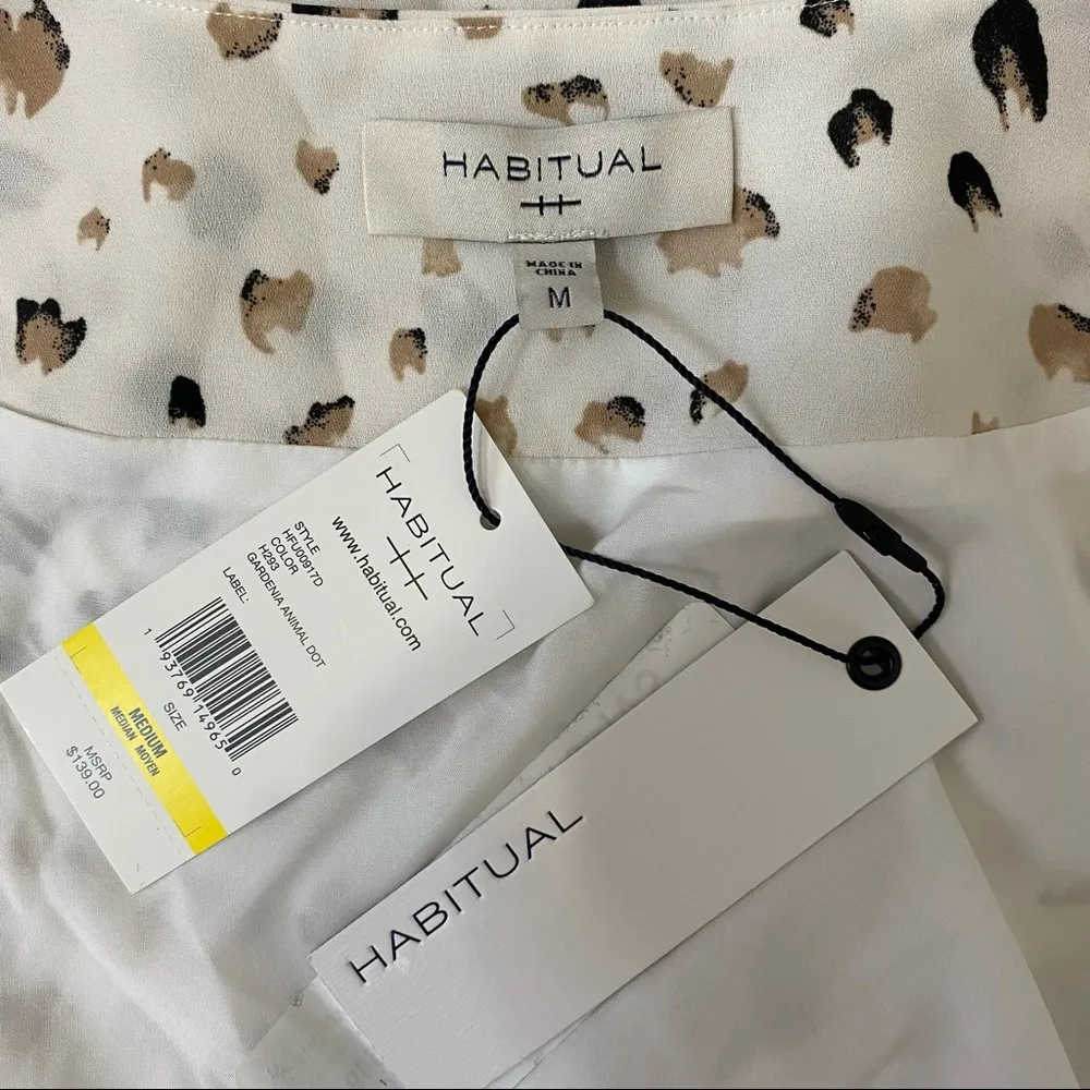 Habitual Arabella Printed Wrap Dress in Gardenia Animal Dot Size Medium NWT - Image 12