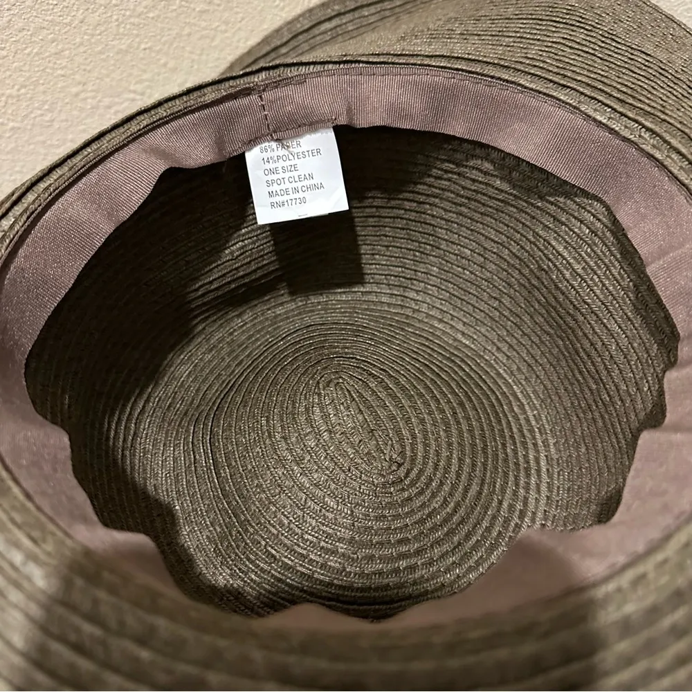 Target ❤️Oversized brown Floppy Sun Hat with tortoise shell buckle accent CLEARANCE - Image 4