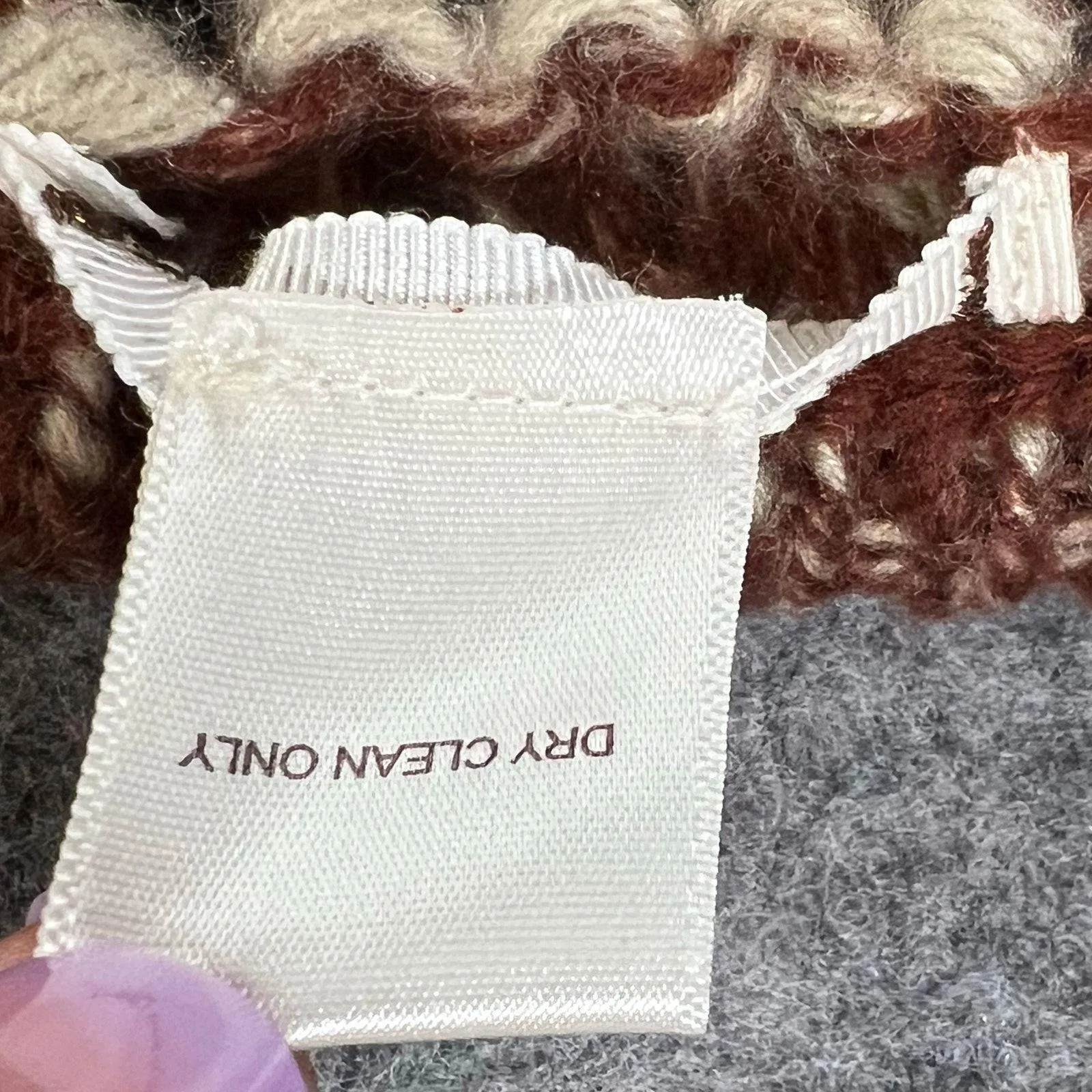 Willow & Clay Poncho M Brown Open Crochet Knit Fringe Oversized Boho Chunky Cozy - Image 13