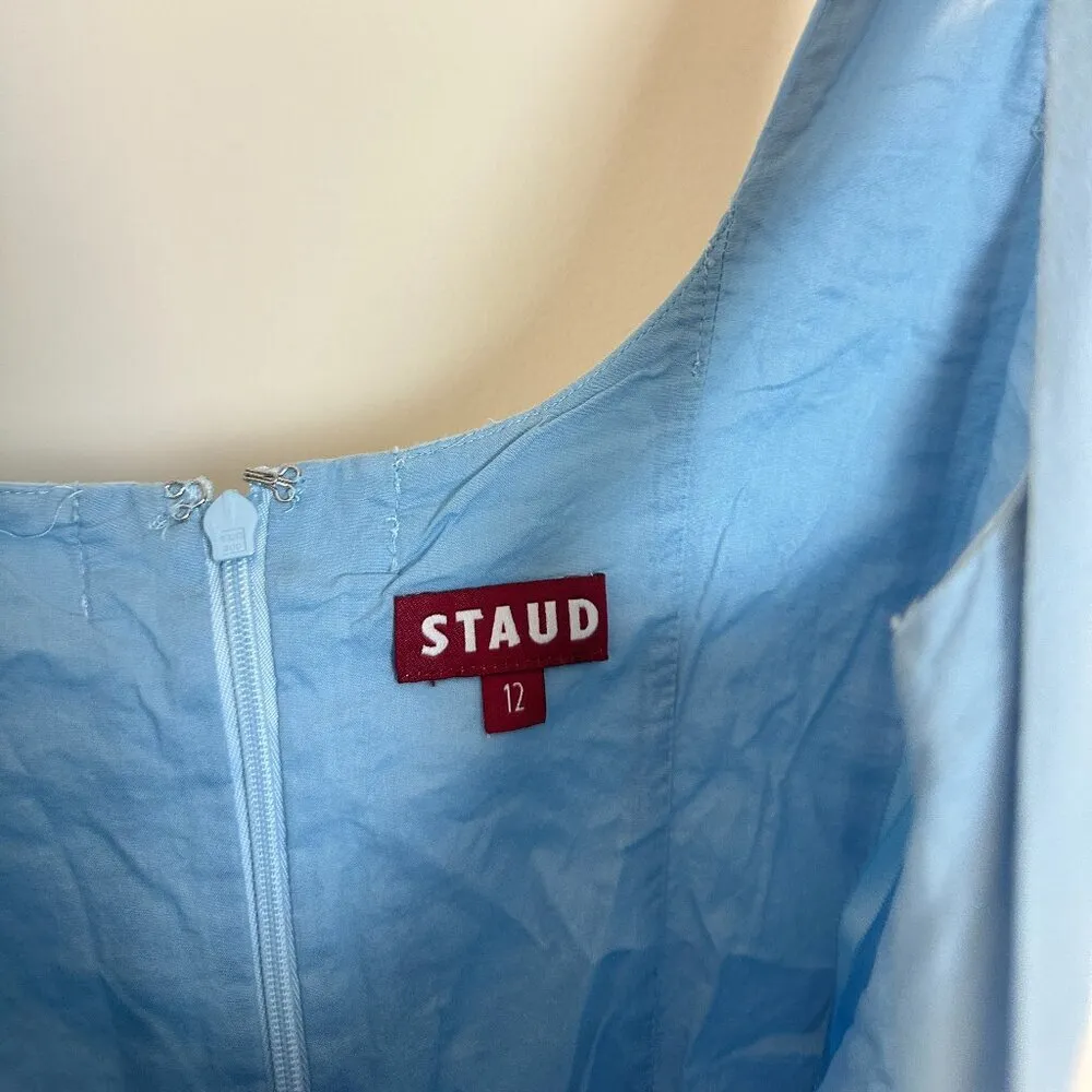 STAUD Mini Wells Fit & Flare Dress in Sky Size US 12 - Image 6