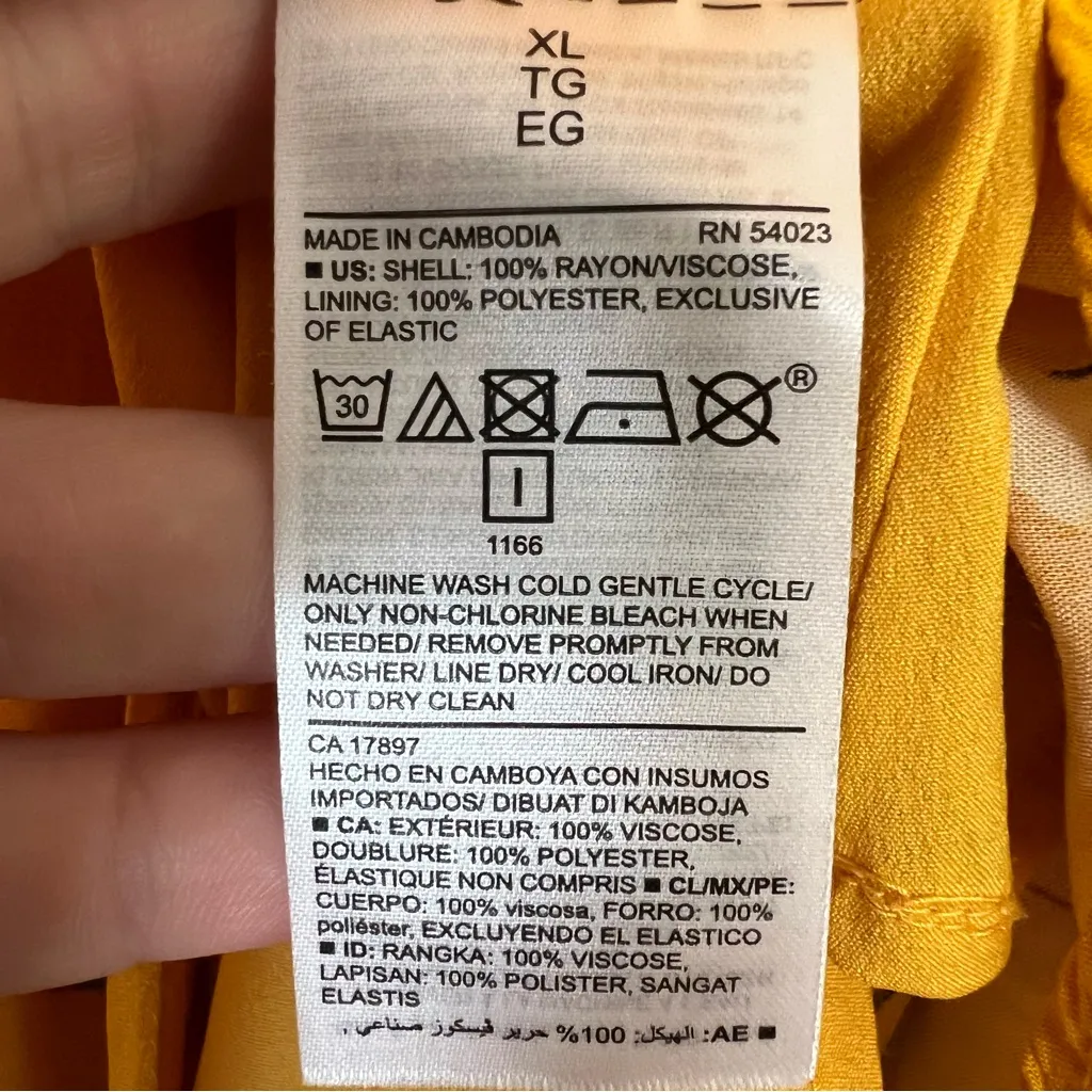 Old Navy Yellow Floral Midi Dress Sz XL Short Flutter Sleeve Casual Boho Flowy - Image 7