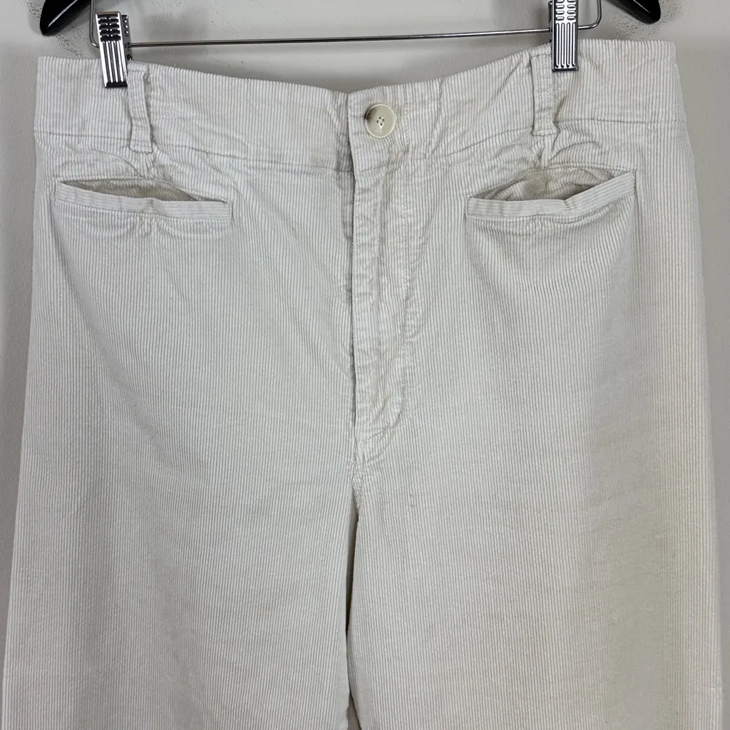 Maeve The Colette Wide Leg Corduroy Pants in Cream Size‎ 34 Tall - Image 4