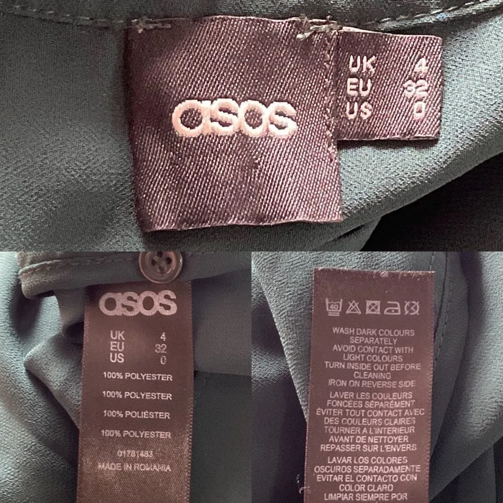 ASOS  Green Drapey Sheer Long Sleeve Top 0 - Image 5