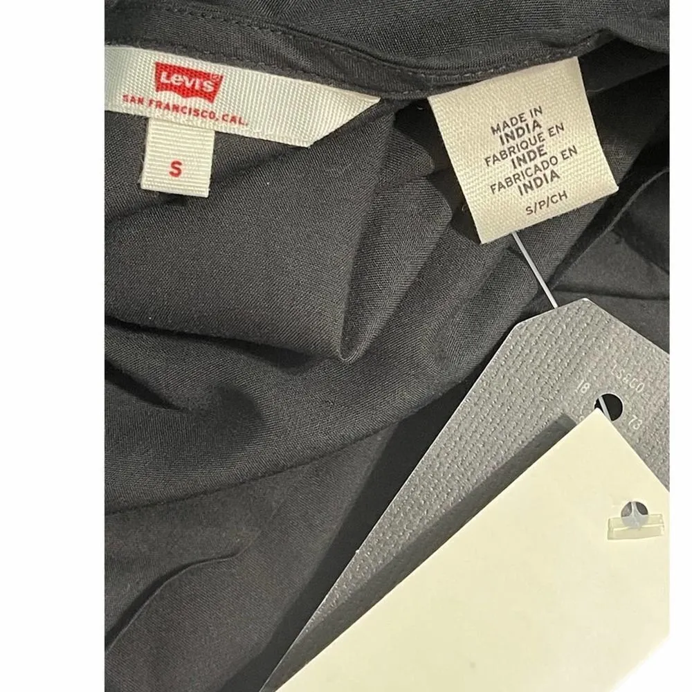 Levi’s Cutout Lace Keyhole Blouse Top Black Small‎ - Image 9