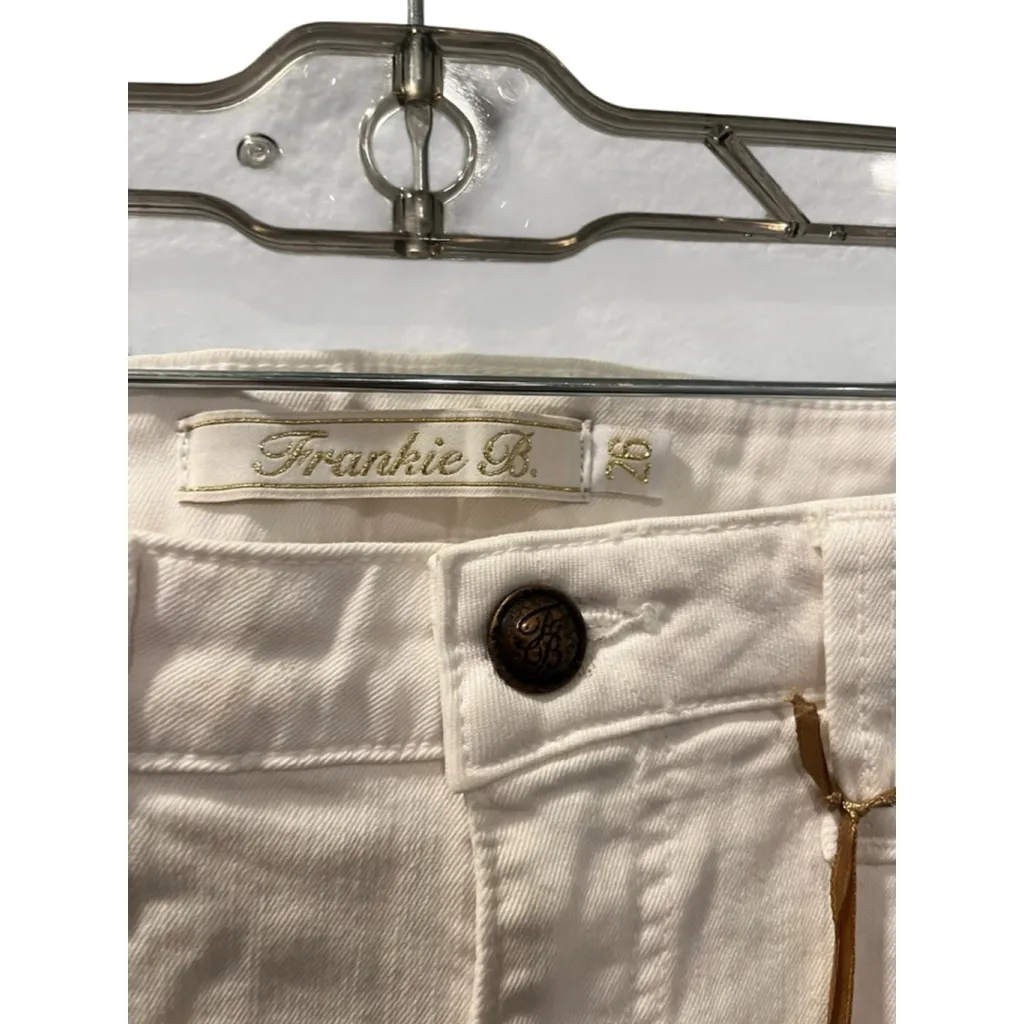 Franky B. NWT White Low Rise Cut Off Denim Jean Shorts Size 26 Casual Cotton - Image 3