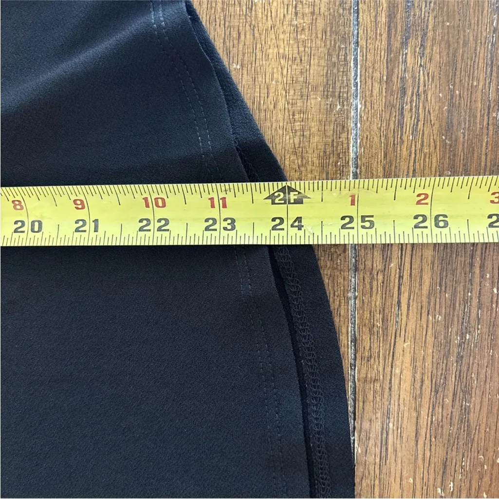 Adrianna Papell Black Round Neck Shirt with Lace Puff Sleeves Size Small - Image 4