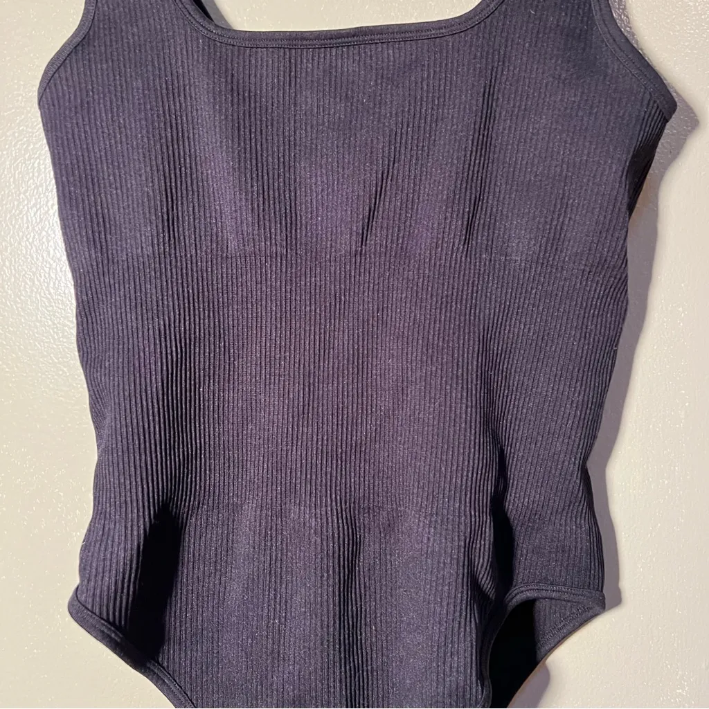 OQQ Ribbed Square Neck Bodysuit Black M Size M - Image 6