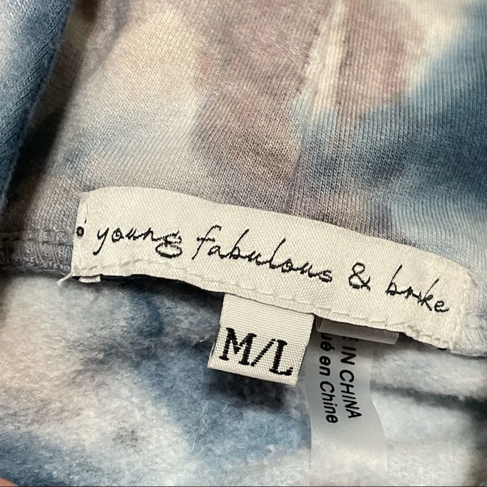 Young fabulous and broke tie dye snap hoodie m/l - Image 4
