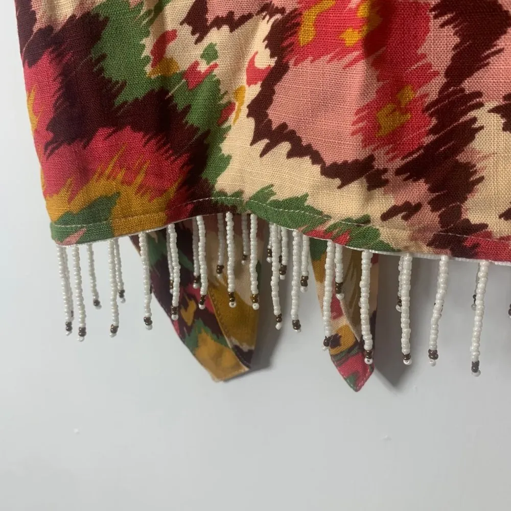 ZARA BEADED PRINTED WRAP SKIRT - Image 10