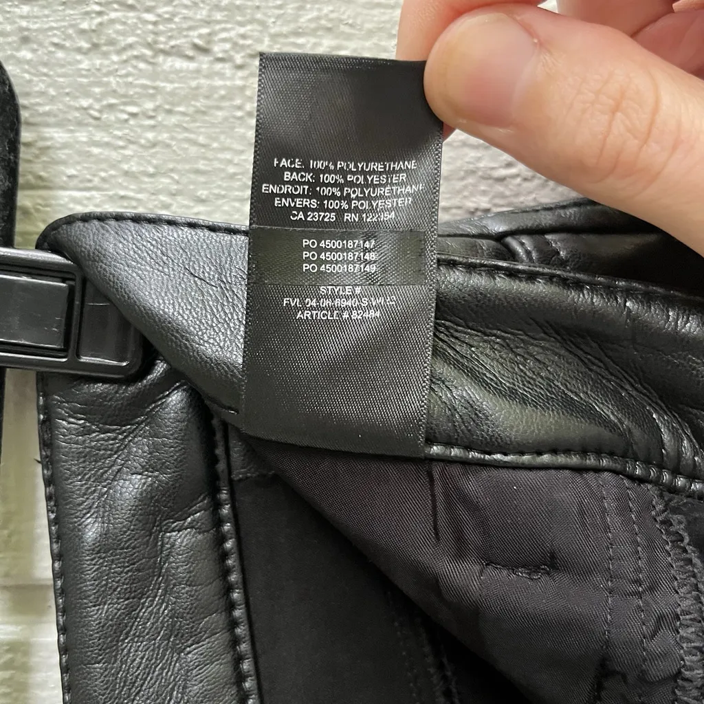 Aritzia Wilfred Melina Vegan Leather Pants High Rise Straight - Admiral Black XS - Image 6