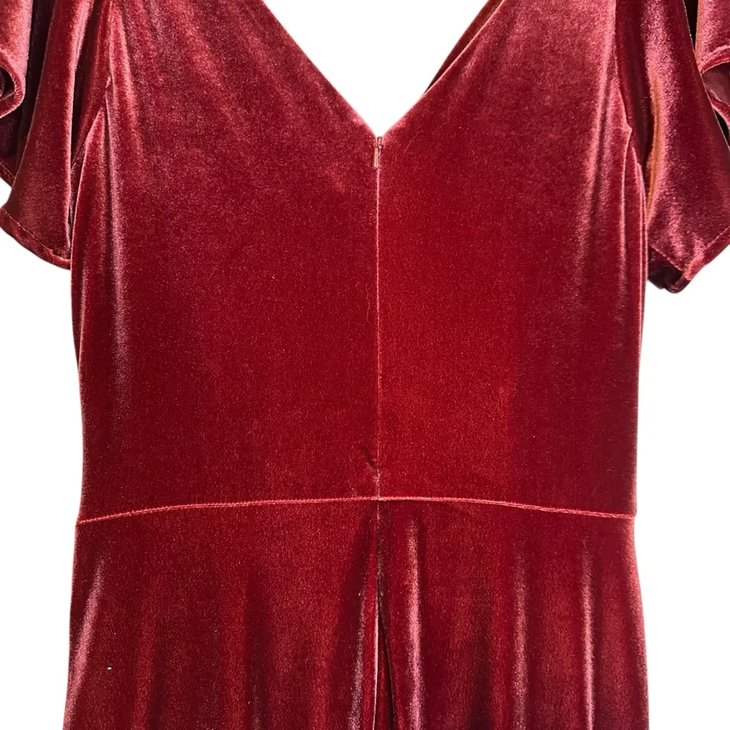 Revelry Gwen‎ Velvet Bridesmaid Maxi Dress Burgundy #610 Formal Womens Size 10 Purple - Image 12