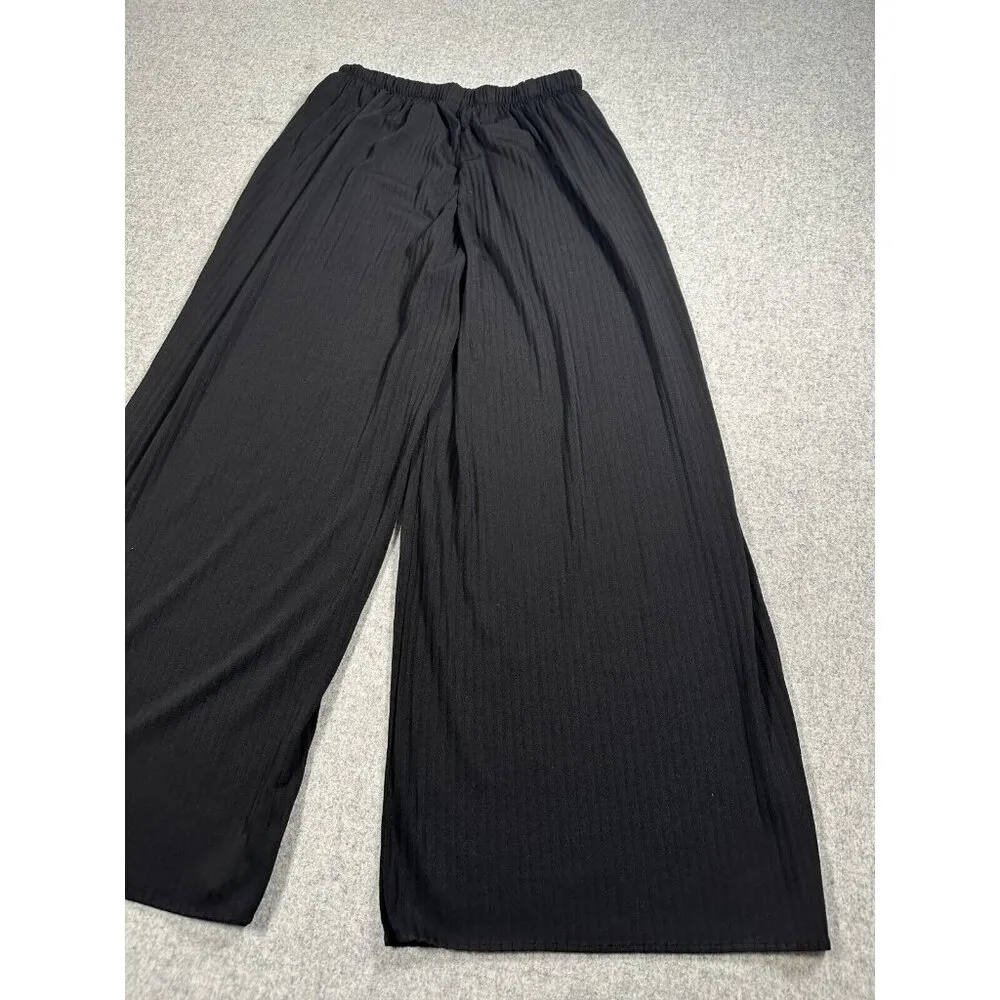 Uniqlo Pull On Pants Womens Small Elastic Black Wide Leg Stretch Lightweight - Image 8