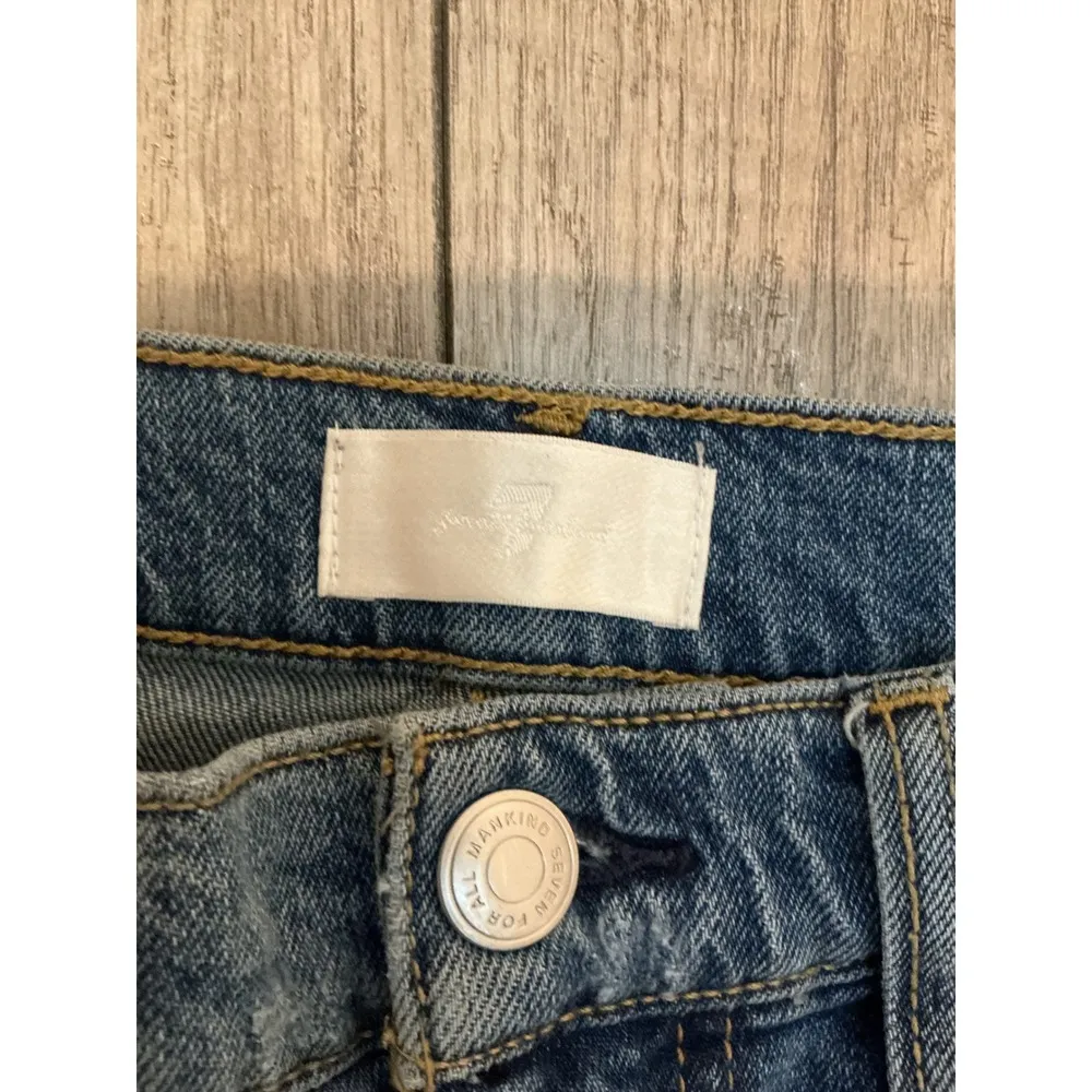 7 For All‎ Mankind Ultra High Rise Dojo Wide Leg Jeans Distressed Size 28 - Image 9