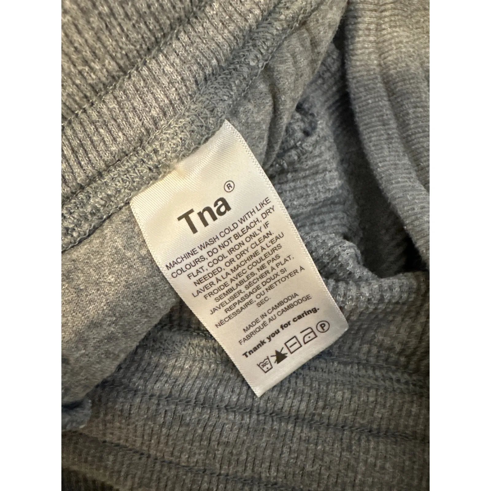 TNA | Aritzia‎ Knit Waffle Drawstring Jogger Sweatpants in Grey size Large - Image 6