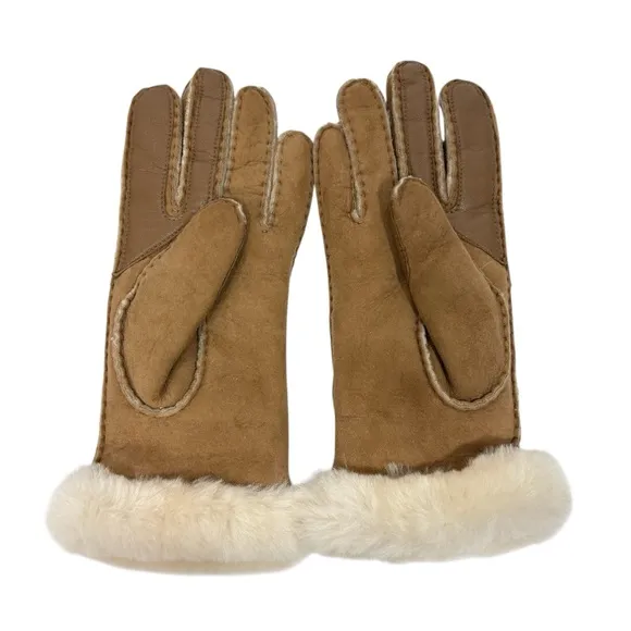 UGG $172‎ Seamed Touchscreen Shearling-Lined Gloves WOMEN'S L - Image 4