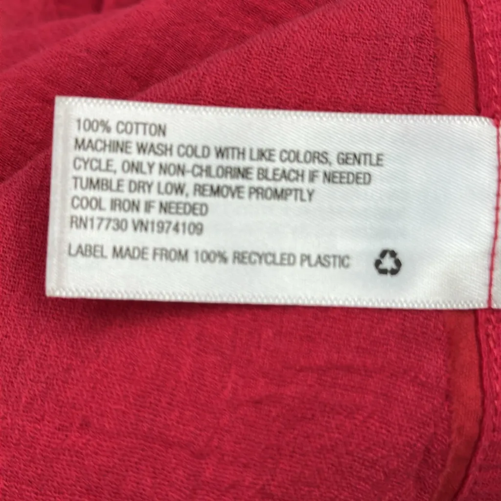 Universal Thread Red Cotton Ruffle Trim Square Neckline Spaghetti Strap Tank S - Image 10