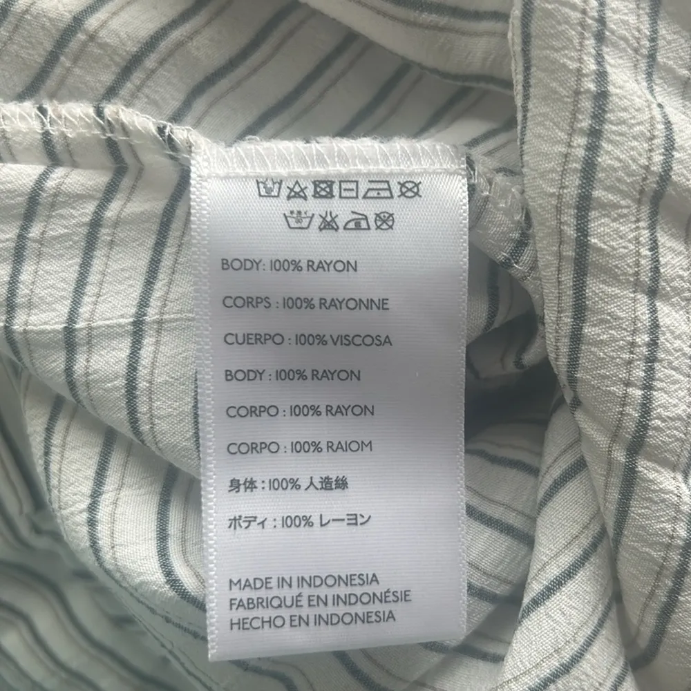 Faithful The Brand Soleil Striped High Waist Wide Leg  White Black Pants Size XS - Image 15