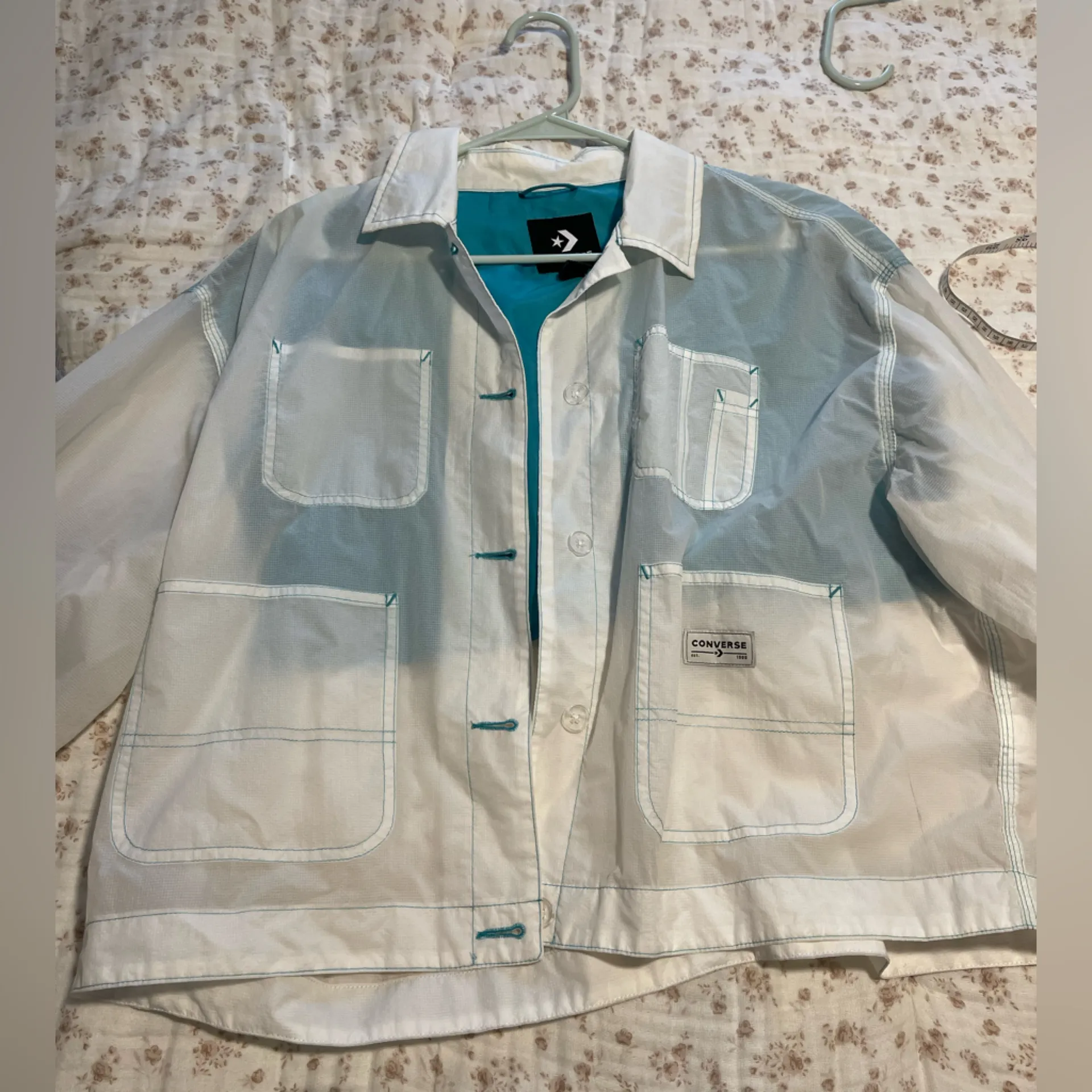 Converse White and Teal Windbreaker - Image 5