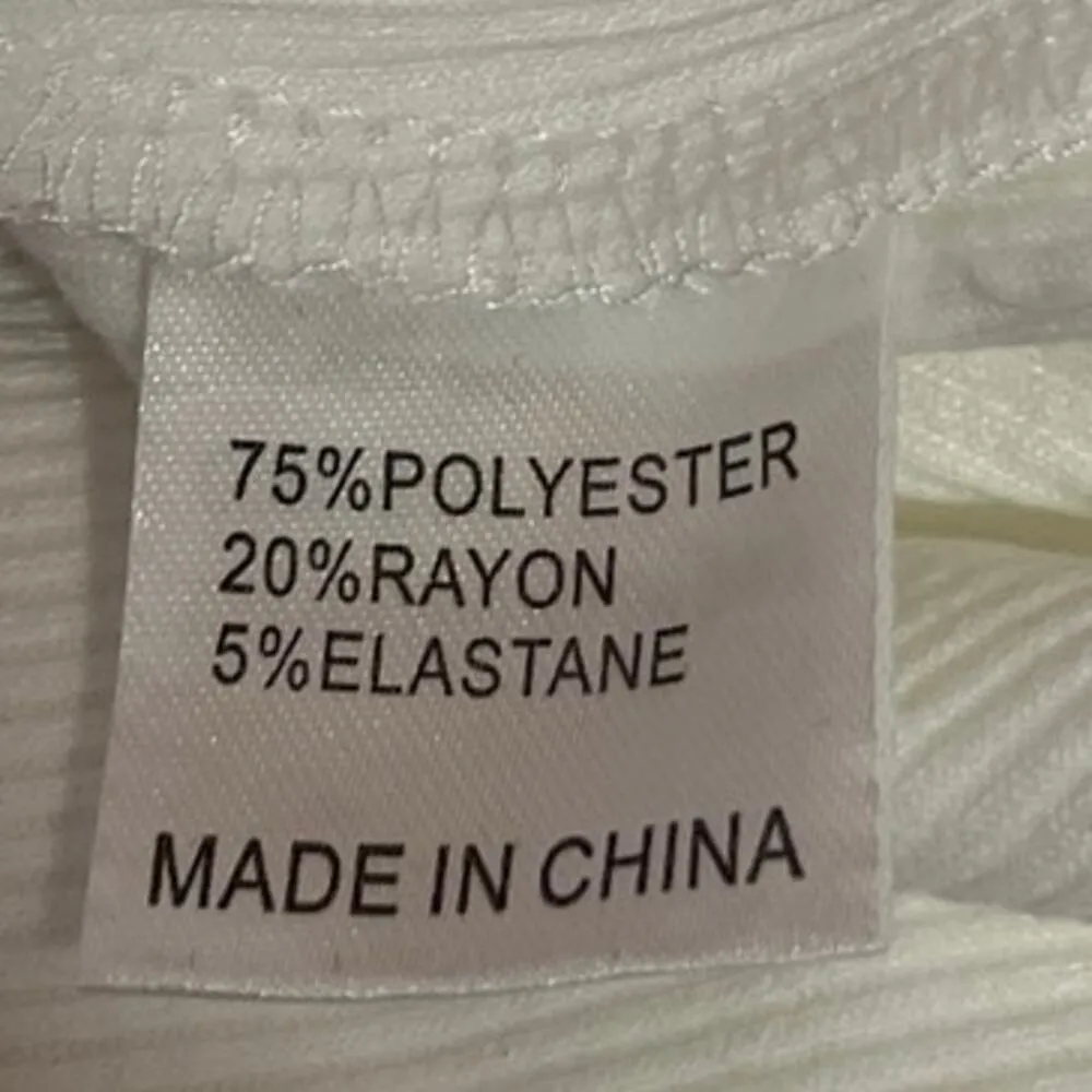 Princess Polly White Ribbed Knit Short Sleeve Crew Neck T Shirt Tee Crop Top 4 - Image 4