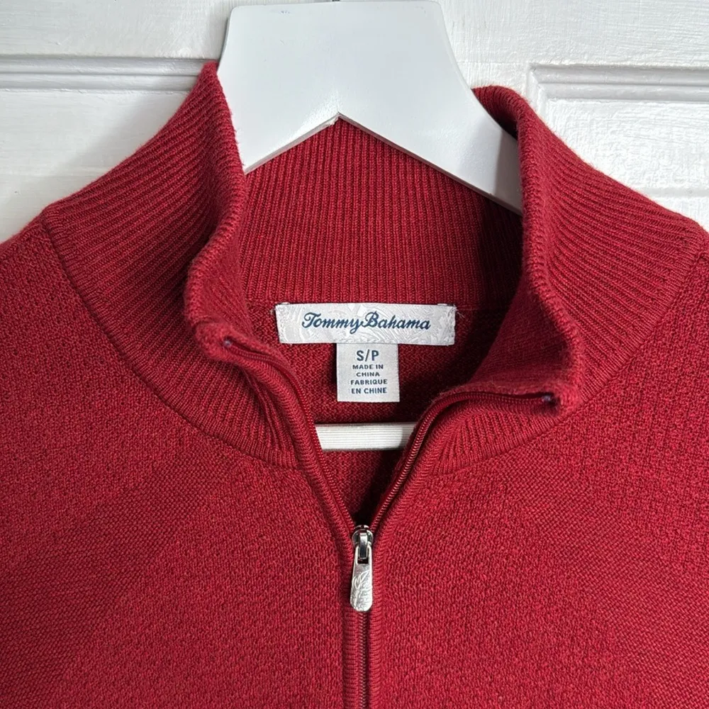 Tommy Bahama Red Pickford Cable Half Zip Knit Dress W1582 Sz S - Image 3