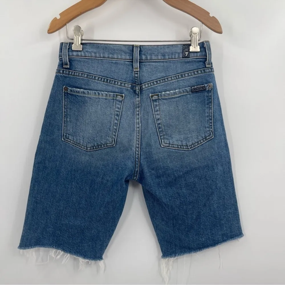 7th For All Mankind High Waist Bermuda Short In Desert Oasis Size 24 - Image 5