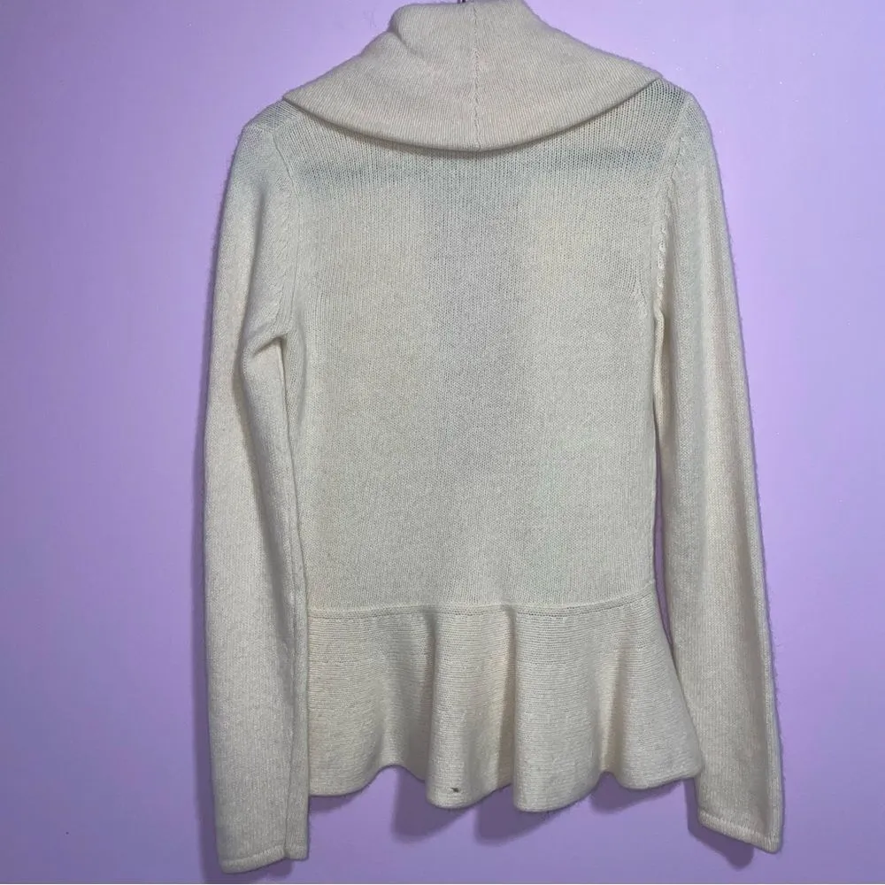 Lauren Ralph Lauren Wool Angora Rabbit Peplum Cardigan Women Size M Quiet Luxury - Image 8