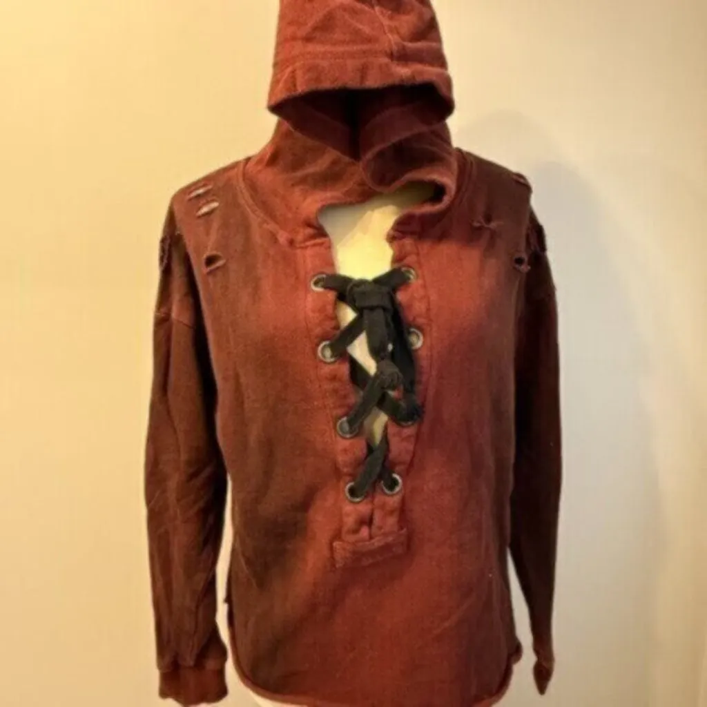 Vintage Havana women's small burgundy Vintage pullover sweatshirt - Image 2