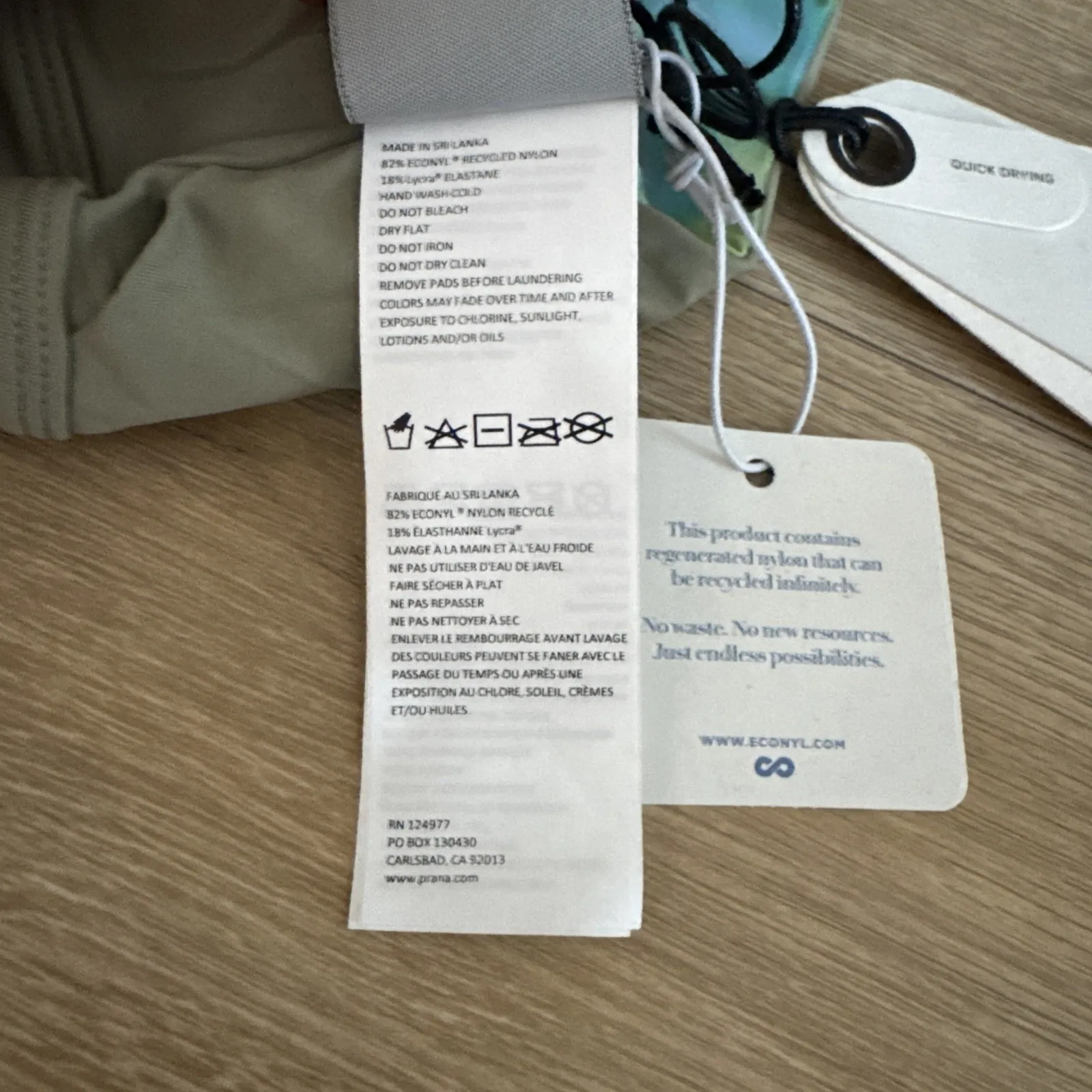 prAna Swim Top Willow Falls Reversible Mirage Blue Print Green Bikini Top Small - Image 11