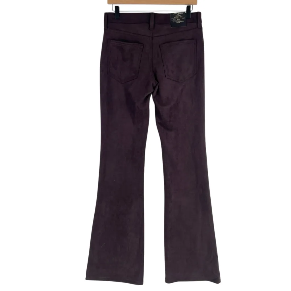BANANA REPUBLIC Vegan Horse Hair Suede Low Rise Bootcut‎ Jean Pants Purple Brown - Image 2