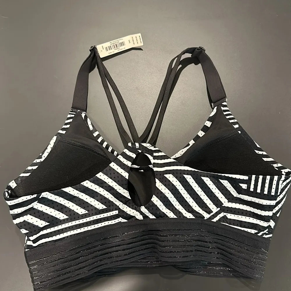 Victoria Secret Sports Bra Black & White Stripe - Image 3