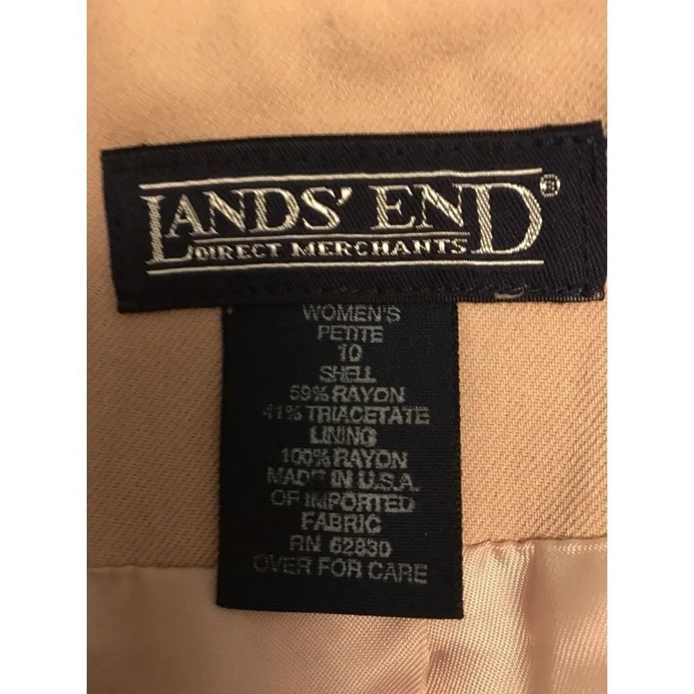 Lands’ End Vintage Pink Blazer Zip Front 1… - Image 8