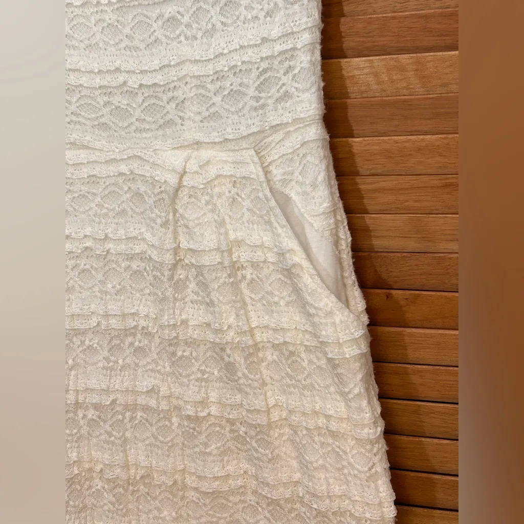 Matilda Jane Womens Size 6 Hello Lovely Smile Sweetly Cream Lace Dress - Image 5