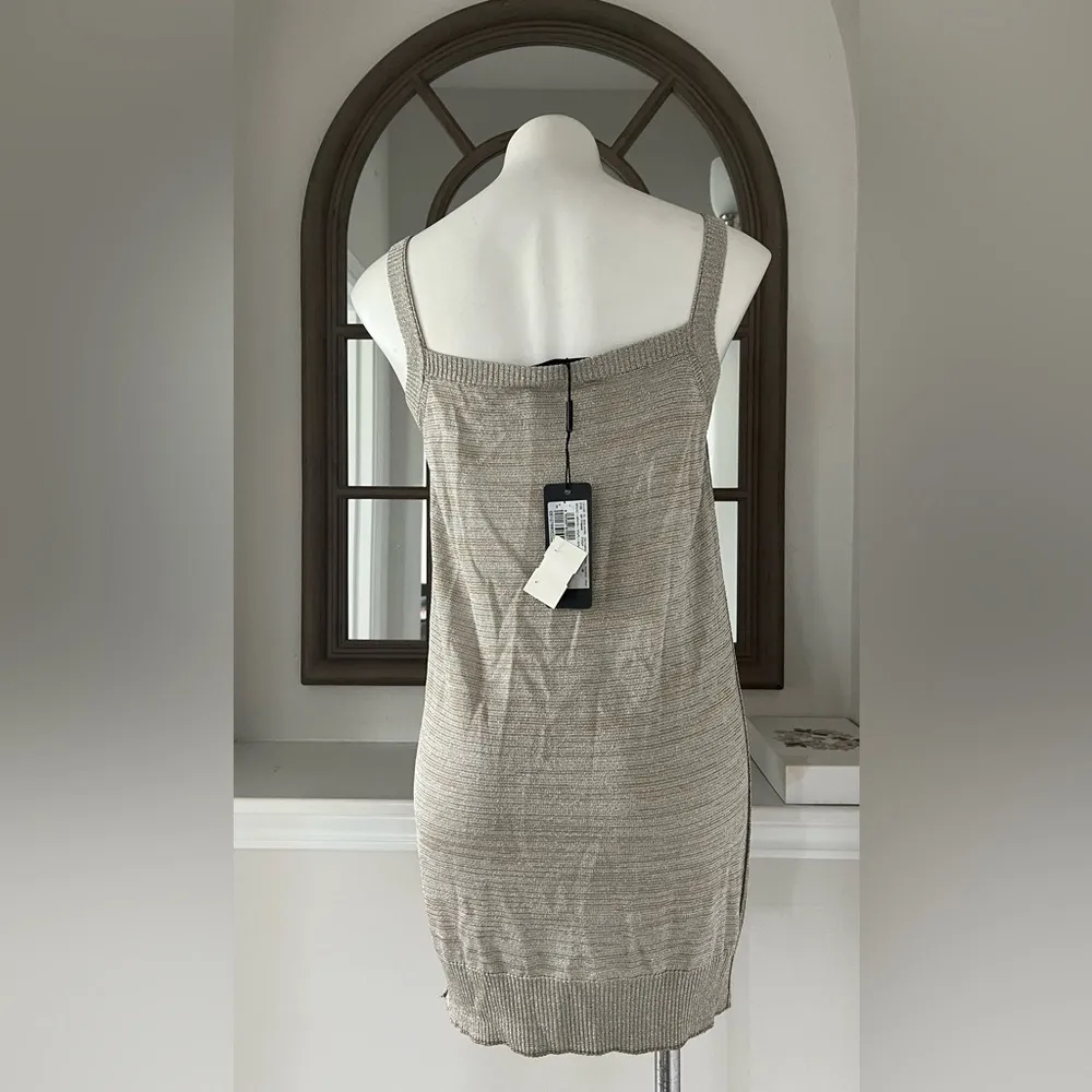 Dolce & Gabbana (Made in Italy) Knit Top, Metallic Tan/Silver Size 48 New w/Tag - Image 4